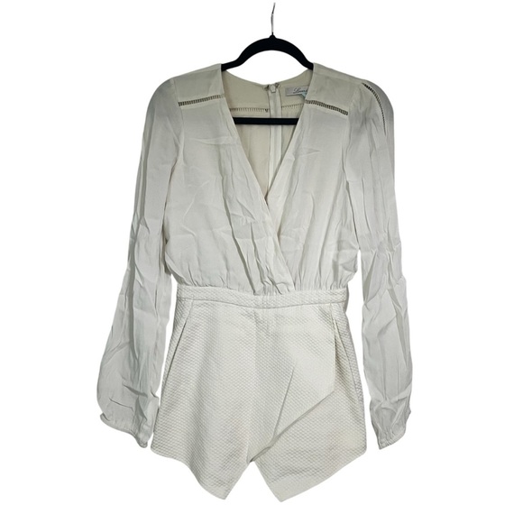 Lovers + Friends Radiance White Ivory Long Sleeve Skort Romper Size S - Picture 2 of 10